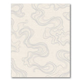 Abstract Grey Contour Wave Area Rug