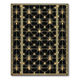 ODIKA Art Deco Gold and Black Washable Area Rug - Low Pile, Non-Slip, Pet & Kid Friendly