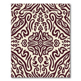 Cream Beige Traditional Persian Rug with Maroon Swirls