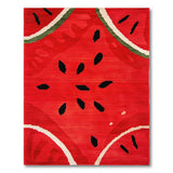Fruit Pattern Red Vibrant Watermelon Slice Area Rug