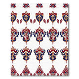 Ornate Red Blue Heritage Tribal Shield Rug