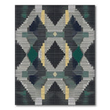 Geometric Modern Teal Diamond Geometric Area Rug