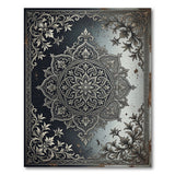 Ornate Black Mandala Persian Black and White Area Rug