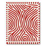 Bold Red Wavy Geometric Geometric Modern Area Rug