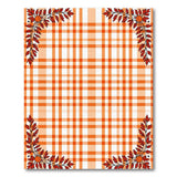 Orange Plaid Autumn Leaves Area Rug