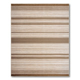 Brown Tan Horizontal Striped Area Rug
