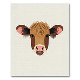 Fluffy Brown Highland Cow Head Area Rug