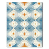 Blue Teal Starburst Diamond Area Rug