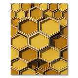 3D Yellow Honeycomb Geometric Area Rug