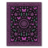 Pink Butterfly Floral Mandala Area Rug