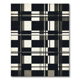 Distressed Vintage Distressed Black White Plaid Area Rug