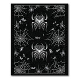 Black and White Gothic Spider Web Area Rug Black White