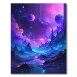 Cosmic Nebula Mountains Washable Area Rug
