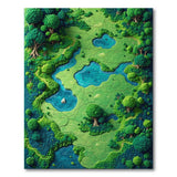 Washable 3D Landscape Forest Map Low Pile Area Rug