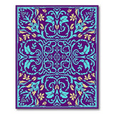 Ornate Purple Teal Floral Persian Area Rug