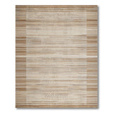 Distressed Beige Striped Woven Area Rug