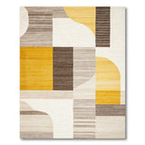 Yellow Grey Abstract Geometric Area Rug