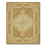 Brown Floral Medallion Persian Area Rug
