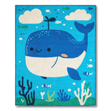 Cute Smiling Whale Underwater Kids Area Rug