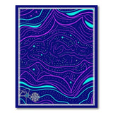 Starry Purple Waves Area Rug