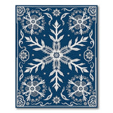 Navy Blue Snowflake Medallion Persian Rug