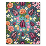 Pink Spotted Beetles Roses Area Rug