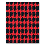 Bold Red Black Houndstooth Geometric Rug