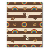 Paw Print Rainbow Striped Kids Rug