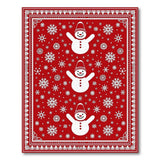 ODIKA Red Snowman Christmas Washable Area Rug - Low Pile Non-Slip Holiday Decor