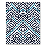 Navy Teal Geometric Maze Area Rug