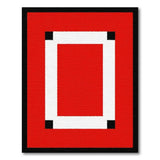 Bold Red Black White Framed Area Rug