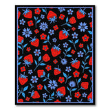 Multi-color and Patterns Whimsical Strawberry Fruit Pattern Area Rug