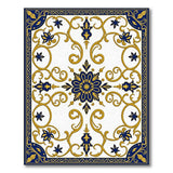 Navy Blue Gold Ornate Persian Medallion Rug