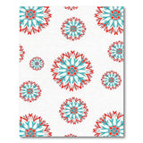 Teal Red Geometric Flower Area Rug