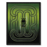 Green Winding Track Racing Area Rug