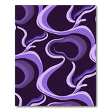 ODIKA Modern Abstract Swirl Purple Washable Area Rug - Low Pile & Non-Slip
