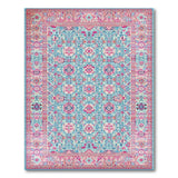 Teal Pink Persian Area Rug