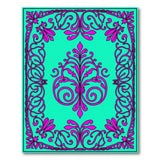Teal Hot Pink Persian Medallion Area Rug