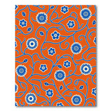 Vibrant Orange Blue Floral Vine Area Rug