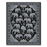 Elephant Parade Black White Persian Rug