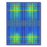 Vibrant Blue Teal Grid Geometric Area Rug