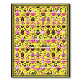Whimsical Easter Egg Mosaic Yellow Area Rug