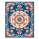 Traditional Persian Multi-color and Patterns Navy Persian Medallion Area Rug