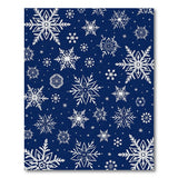 Navy Blue Snowflake Geometric Area Rug