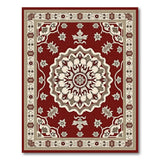 Red Traditional Persian Floral Medallion Area Rug