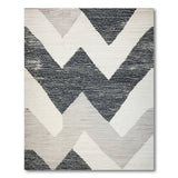 Geometric Modern Black and White Black White Zigzag Geometric Area Rug