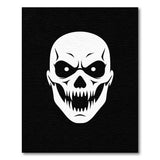 Fierce Snarling Skull Black White Area Rug