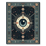 ODIKA Washable Mystical Eye Celestial Area Rug - Low Pile Non-Slip Geometric Art Rug
