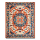 Vibrant Orange Navy Persian Medallion Rug