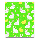 Cute White Bunnies and Yellow Chicks Kids Area Rug